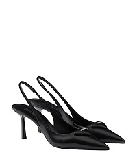 Prada Women's Brushed Leather Slingback Pumps