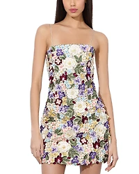 Alice and Olivia Velia Embellished Spaghetti Strap Dress