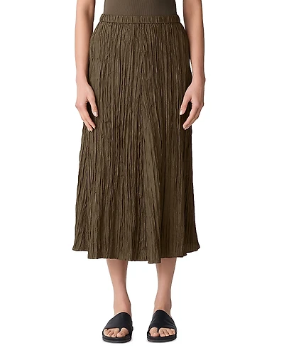 Eileen Fisher Crushed Silk Flared Skirt