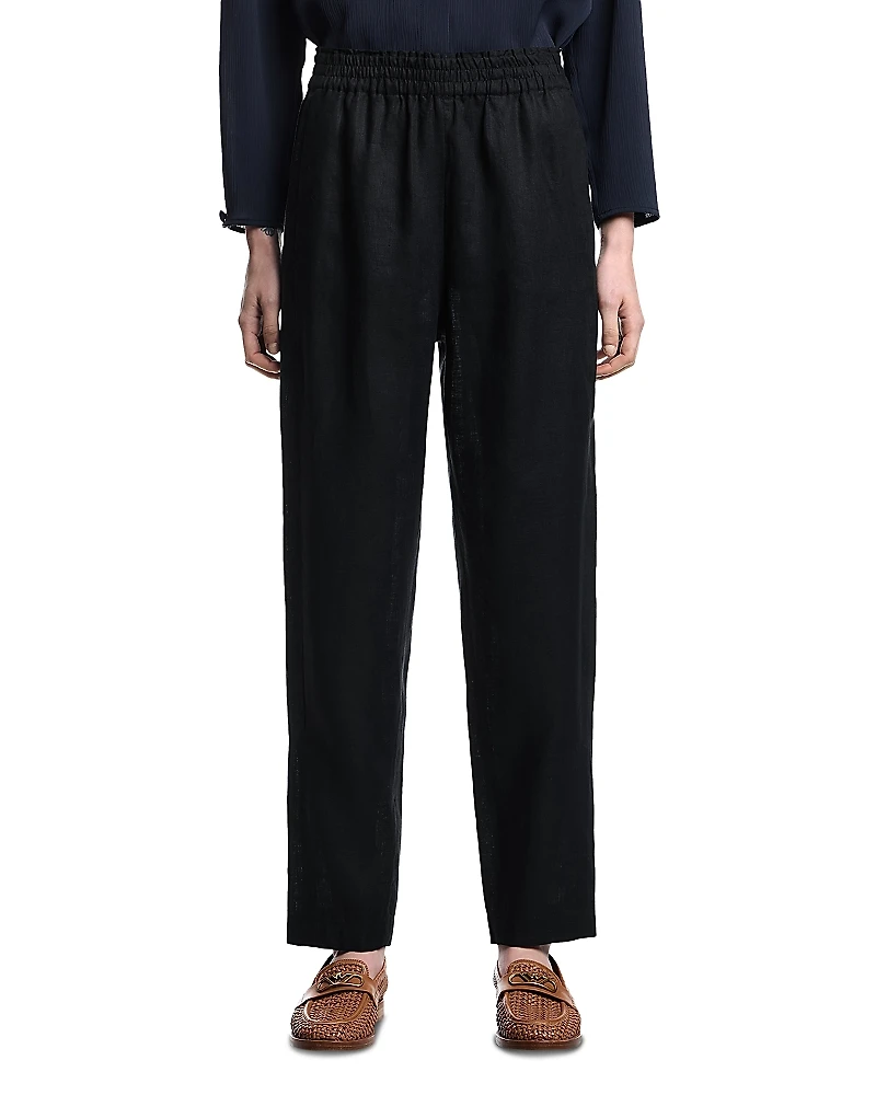 Emporio Armani Elasticated Waist Linen Trousers