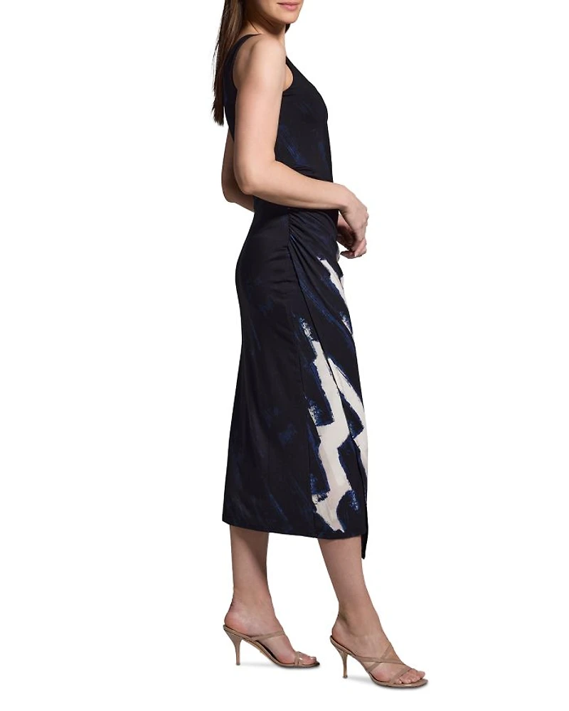 Abstract Ruched Knit Dress