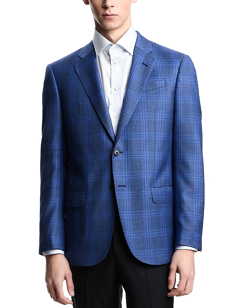 Emporio Armani Regular Fit Plaid Blazer