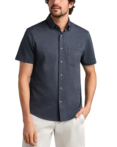 Rhone Commuter Seersucker Regular Fit Short Sleeve Shirt