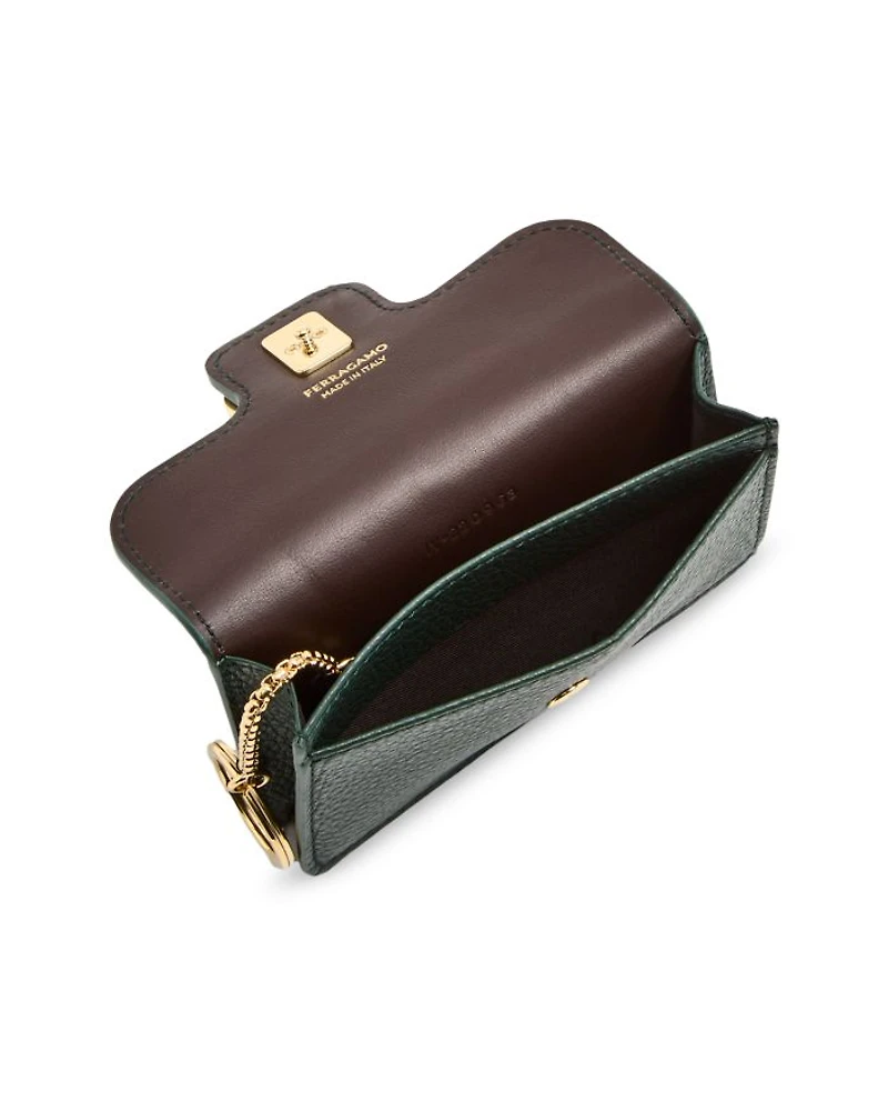 Gancini Leather Card Case