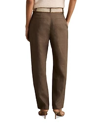 Petites Beau Belted Linen Pants