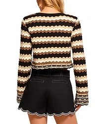 Alanza Striped Crochet Cardigan