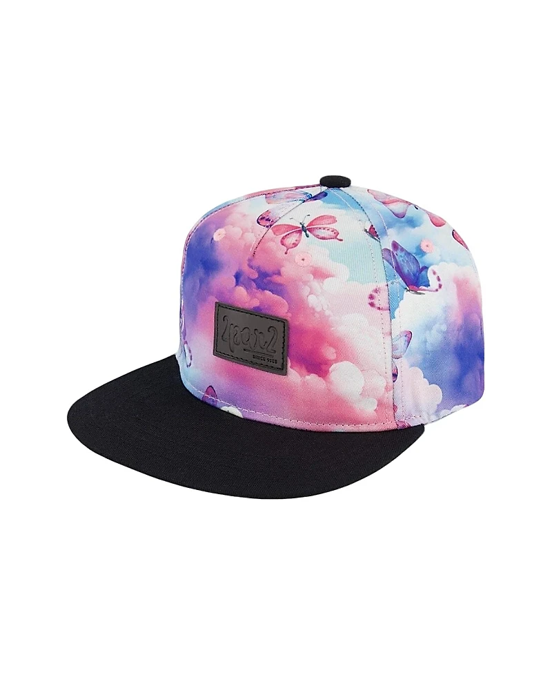 Deux par Deux Girls' Printed Butterflies Cap - Baby
