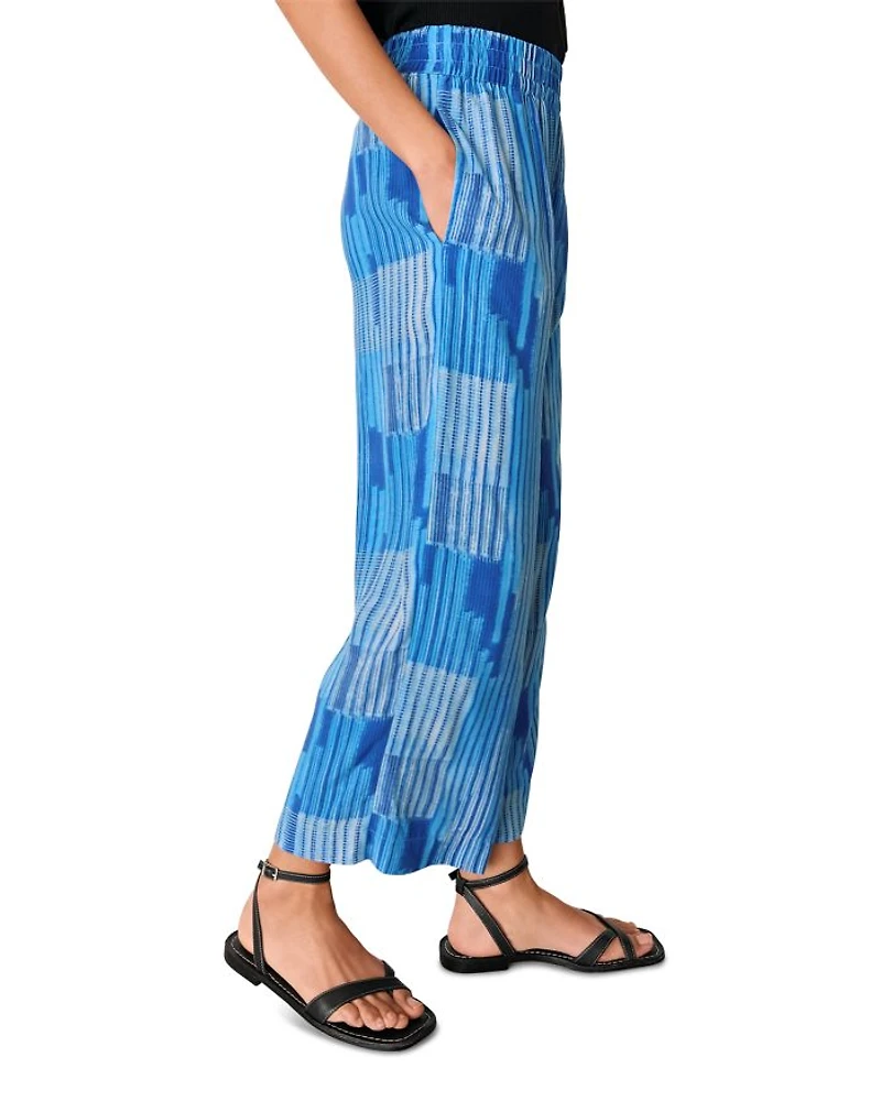 Stripe Print Cropped Pants