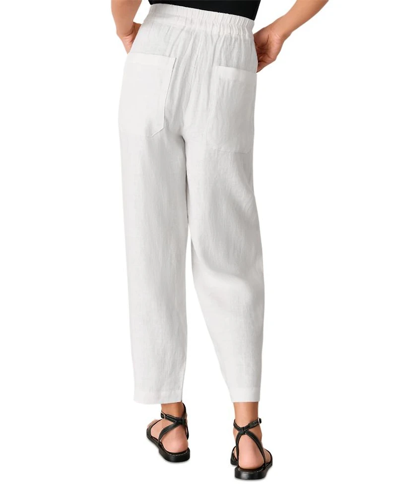 Linen Barrel Leg Trousers