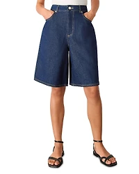 Whistles Wide Leg Denim Shorts