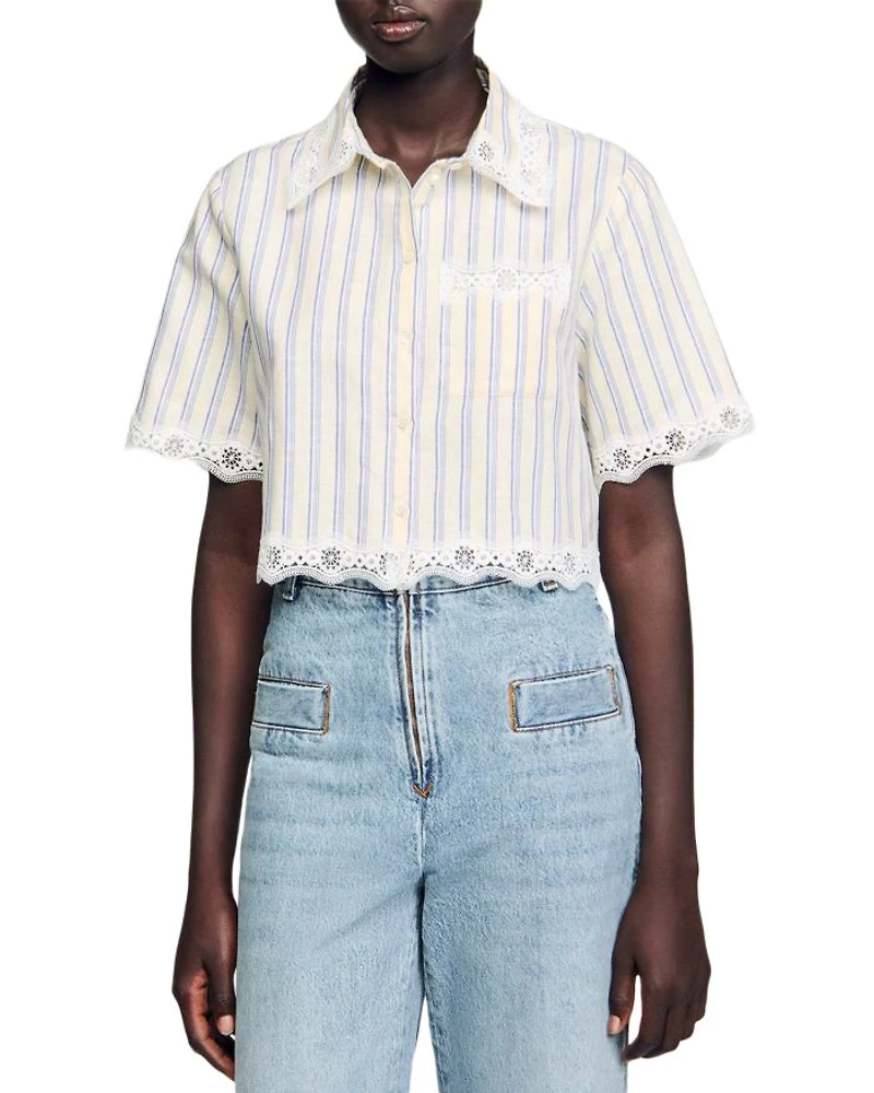 Striped Cropped Shirt