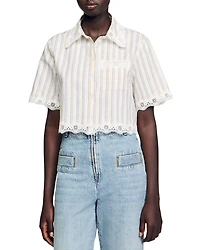 Striped Cropped Shirt