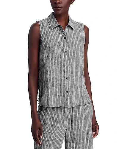 Eileen Fisher Linen Striped Sleeveless Shirt