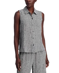Eileen Fisher Linen Striped Sleeveless Shirt
