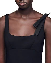 Long Dual Material Dress