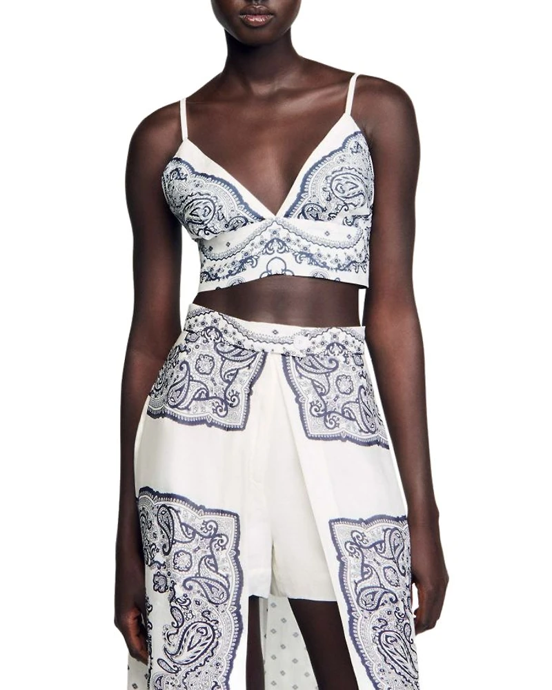 Bandana Print Crop Top