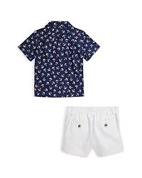 Boys' Anchor Cotton Camp Shirt & Short Set - Baby