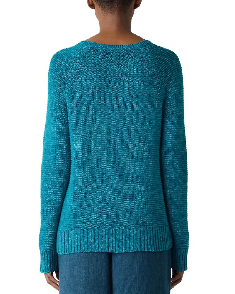 Linen Cotton Slub Raglan Sleeve Sweater