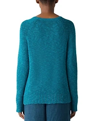 Linen Cotton Slub Raglan Sleeve Sweater