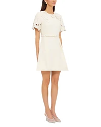 Aurelie Appliqué Short Sleeve Mini Dress