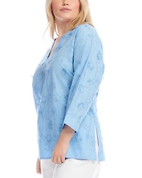 Three Quarter Sleeve Embroidered Tunic
