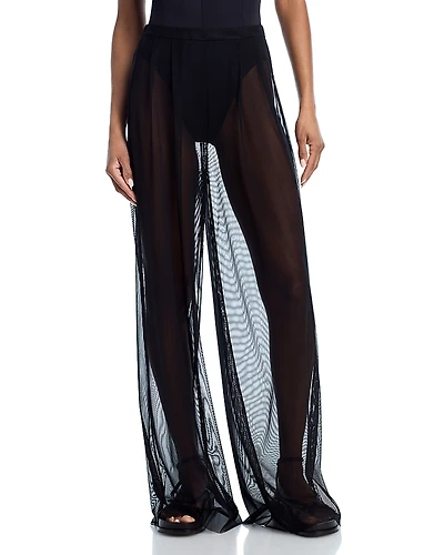 Norma Kamali Mens Sheer Pleated Pants