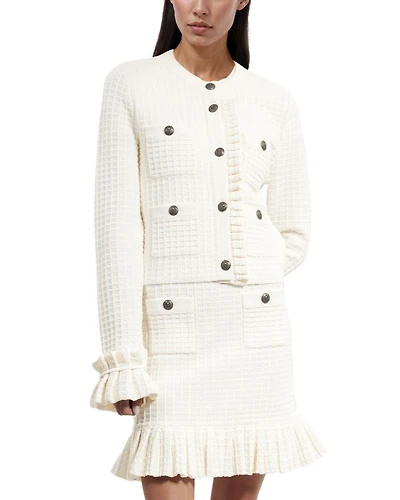 Textured Ruffle Cuff Cardigan
