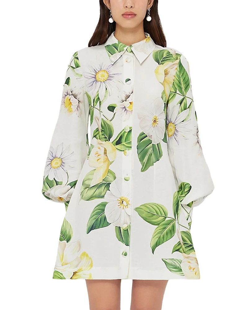 Leo Lin Luminous Linen Blend Mini Dress