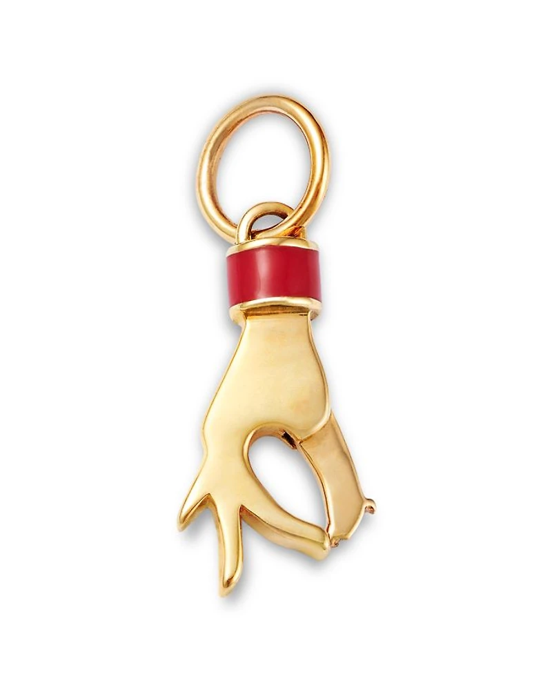 14K Yellow Gold Hand Charm Holder