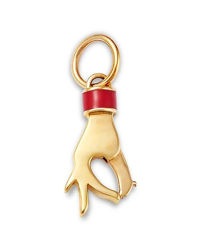 14K Yellow Gold Hand Charm Holder