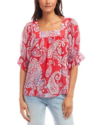 Ruffle Sleeve Square Neck Top