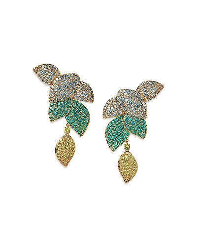 Nadri Starlet Crystal Leaf Linear Earrings