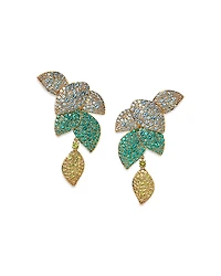Nadri Starlet Crystal Leaf Linear Earrings
