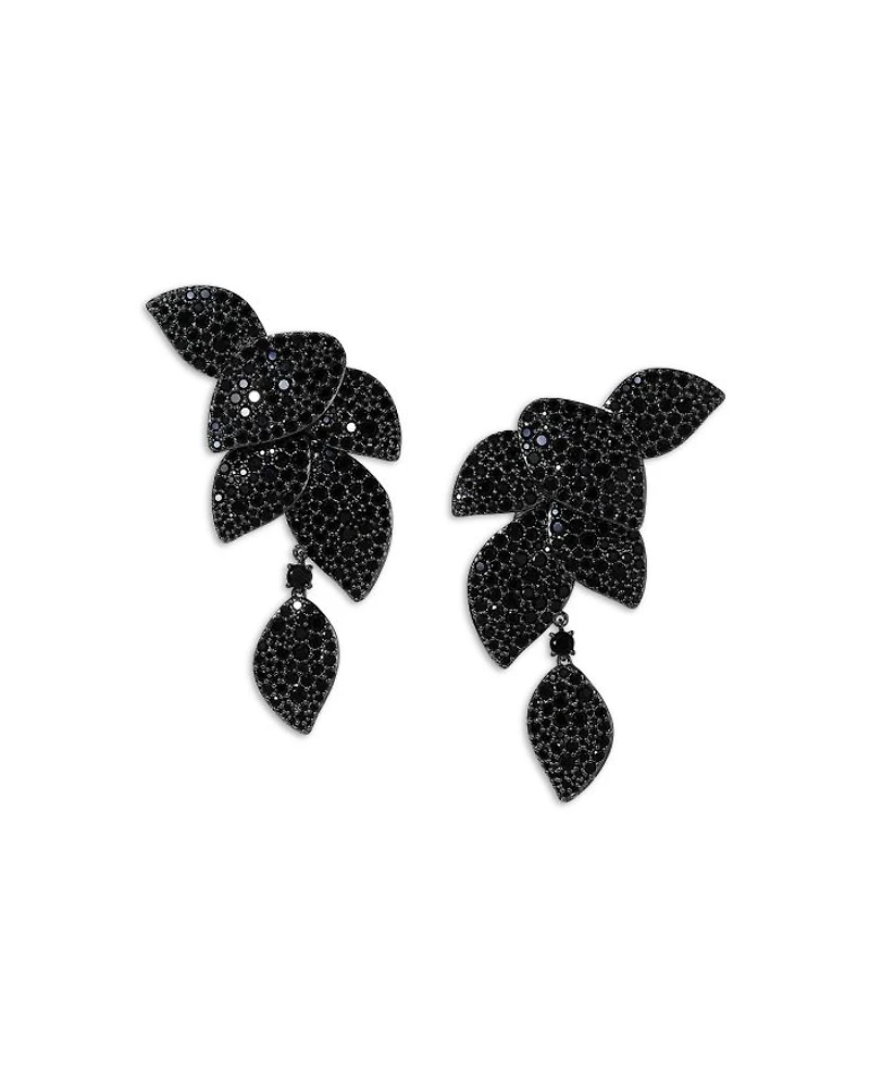 Starlet Crystal Leaf Linear Earrings