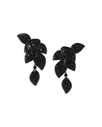 Starlet Crystal Leaf Linear Earrings