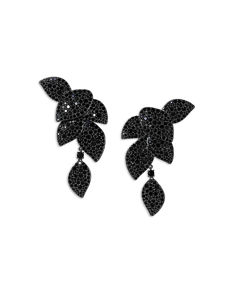 Nadri Starlet Crystal Leaf Linear Earrings