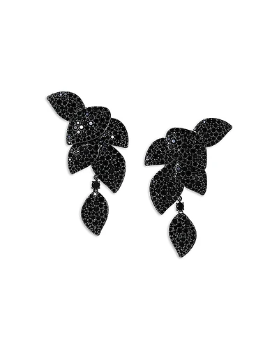 Nadri Starlet Crystal Leaf Linear Earrings