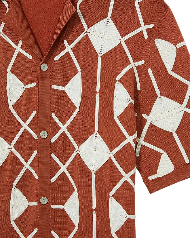 Terrazzo Embroidered Camp Shirt