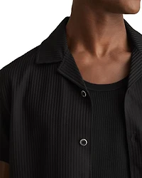 Relaxed Fit Textured Short Sleeve Camp Shirt