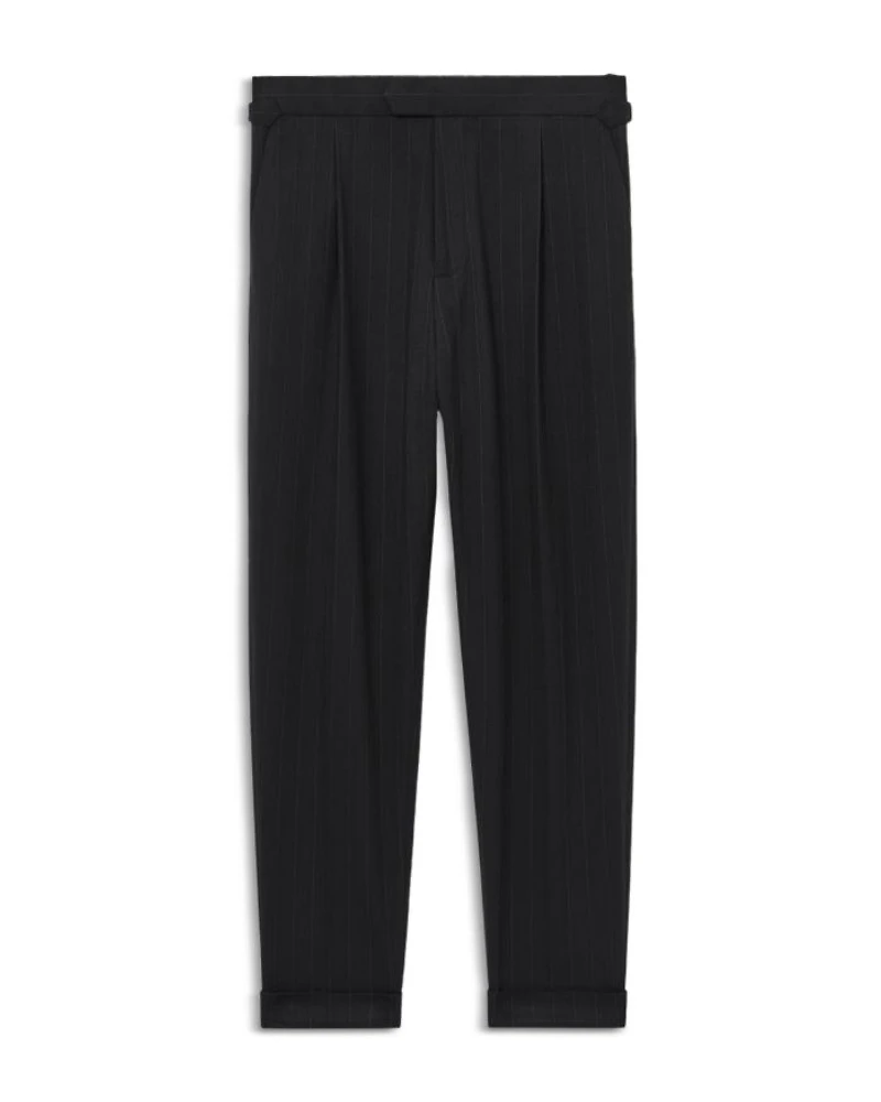 Slim Fit Ring Side Adjuster Pinstripe Trousers