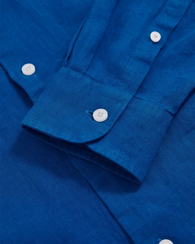 Ruban Long Sleeve Button Front Linen Shirt
