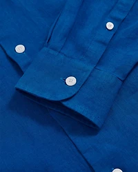 Ruban Long Sleeve Button Front Linen Shirt