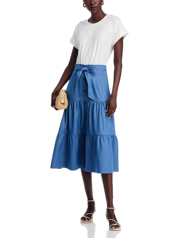 Mixed Media Tiered Dress