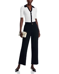 Full Novelty Buckle Wide Leg Pants