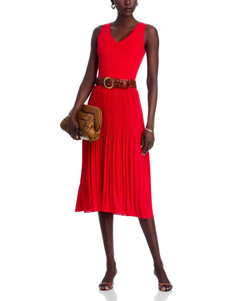Pleated Midi Dress