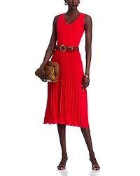 Pleated Midi Dress