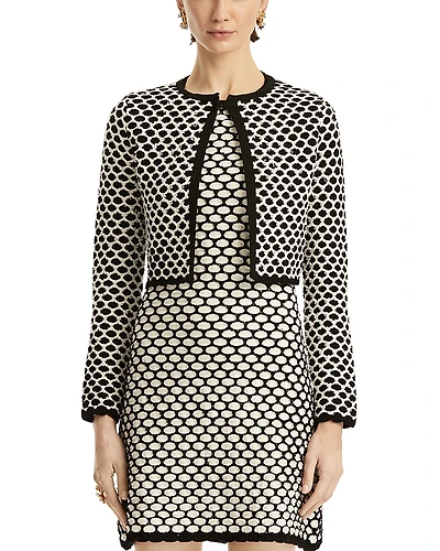 Oscar de la Renta Honey Comb Sequin Knit Jacket