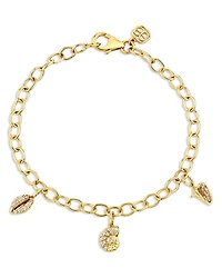 Sydney Evan 14K Yellow Gold Diamond Seashell Charm Bracelet
