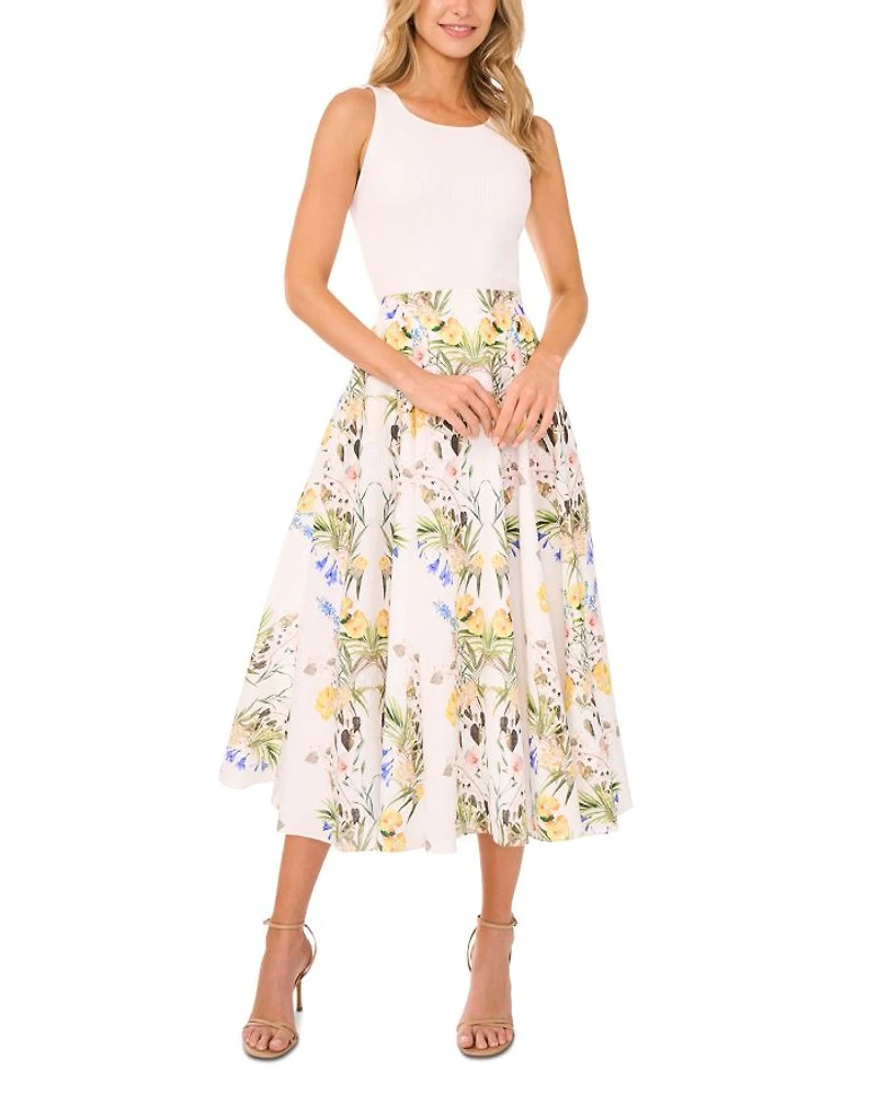Linen A Line Midi Skirt