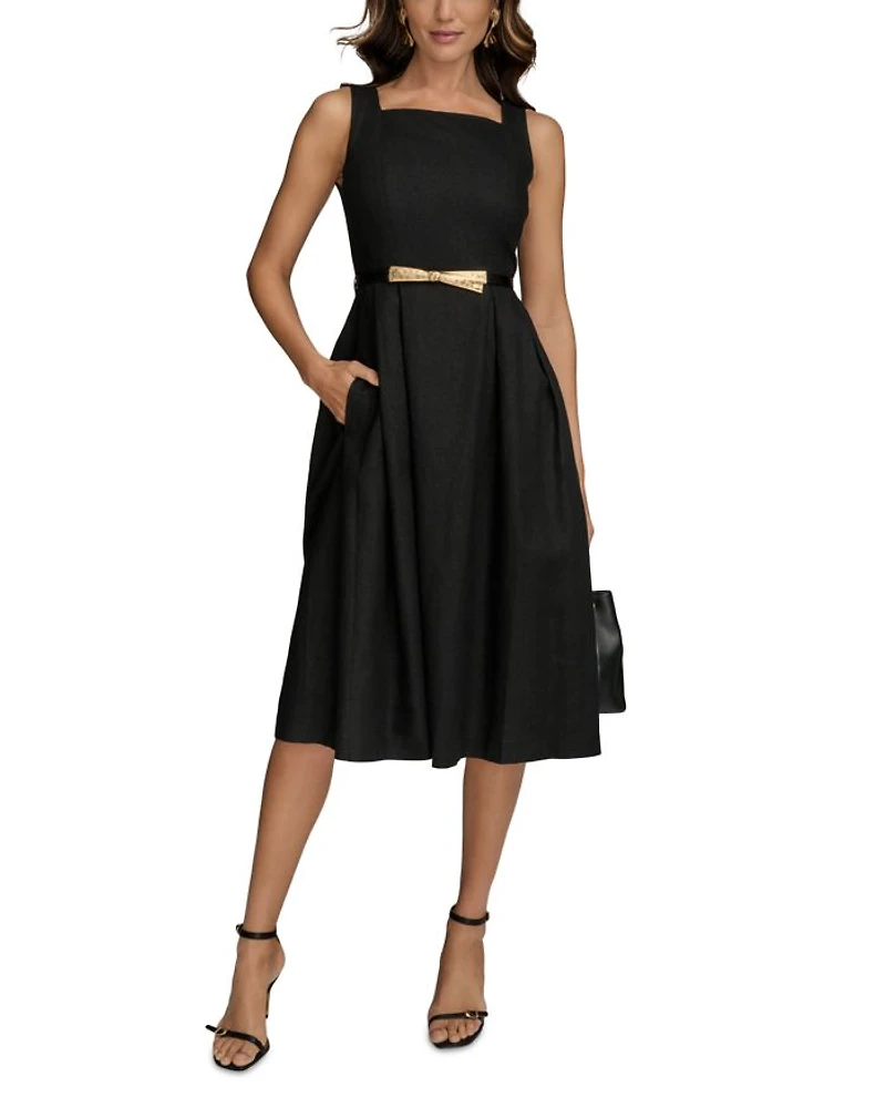 Belted A Line Dress